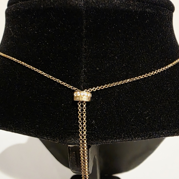 APM Monaco Adjustable Chain Round Diamond Initial Pendent  Letter "M" New - Picture 4 of 6